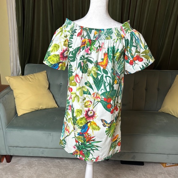 J.Crew off the shoulder tropical print dress - Ratti Into the Wild size 2 - Picture 5 of 5
